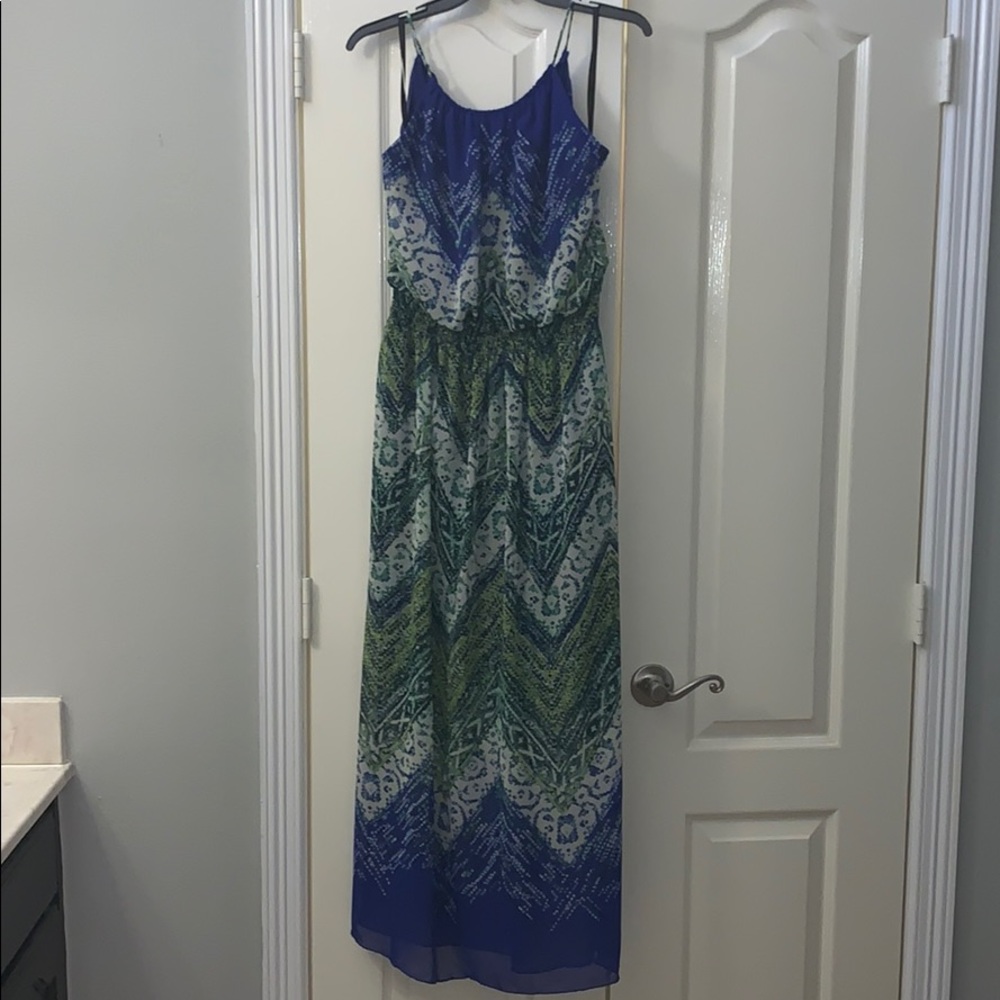 Multicolored Halter top Maxi dress